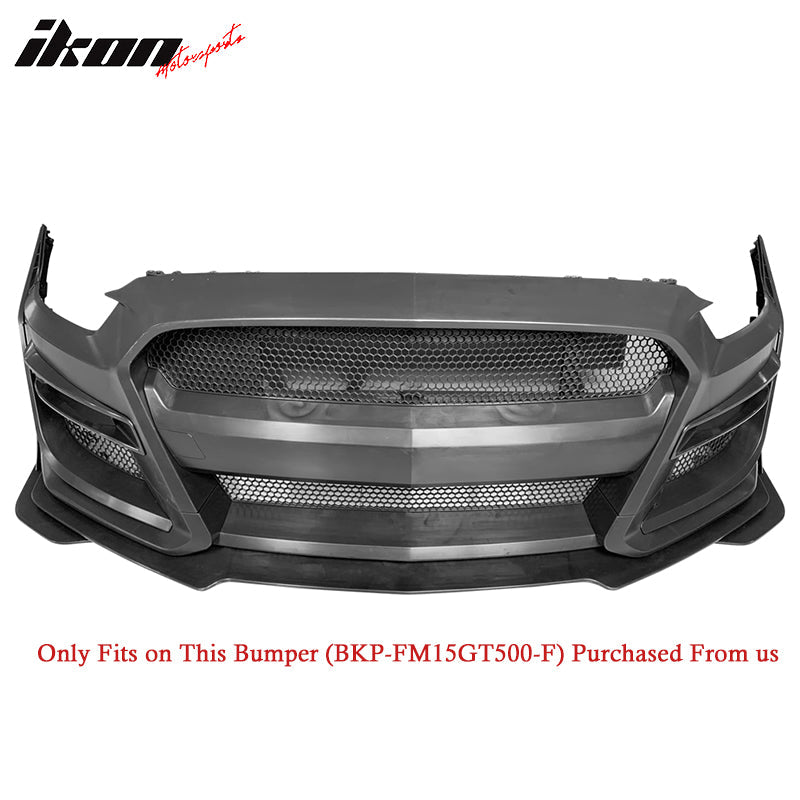 2015-2017 Ford Mustang GT500 Style Unpainted Black Front Bumper Lip PP