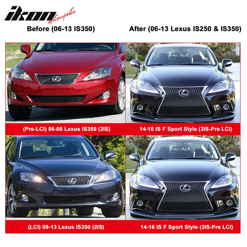 2006-2013 Lexus IS250 IS350 F Sport Style Front Bumper Conversion