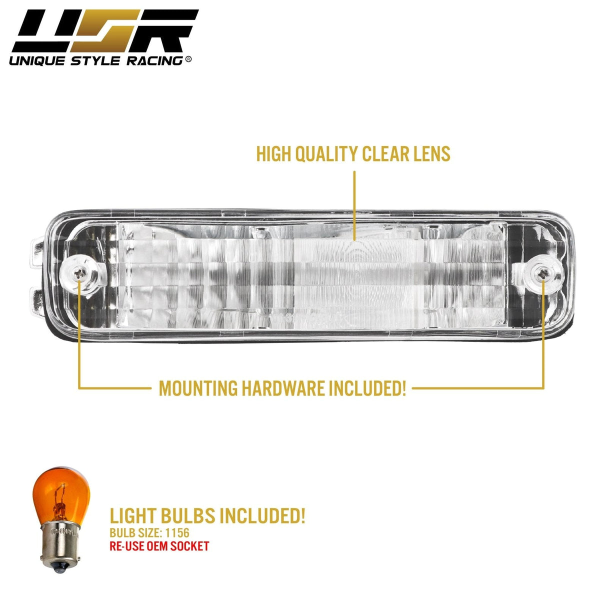 1990-1991 Acura Integra Amber Bumper Lights