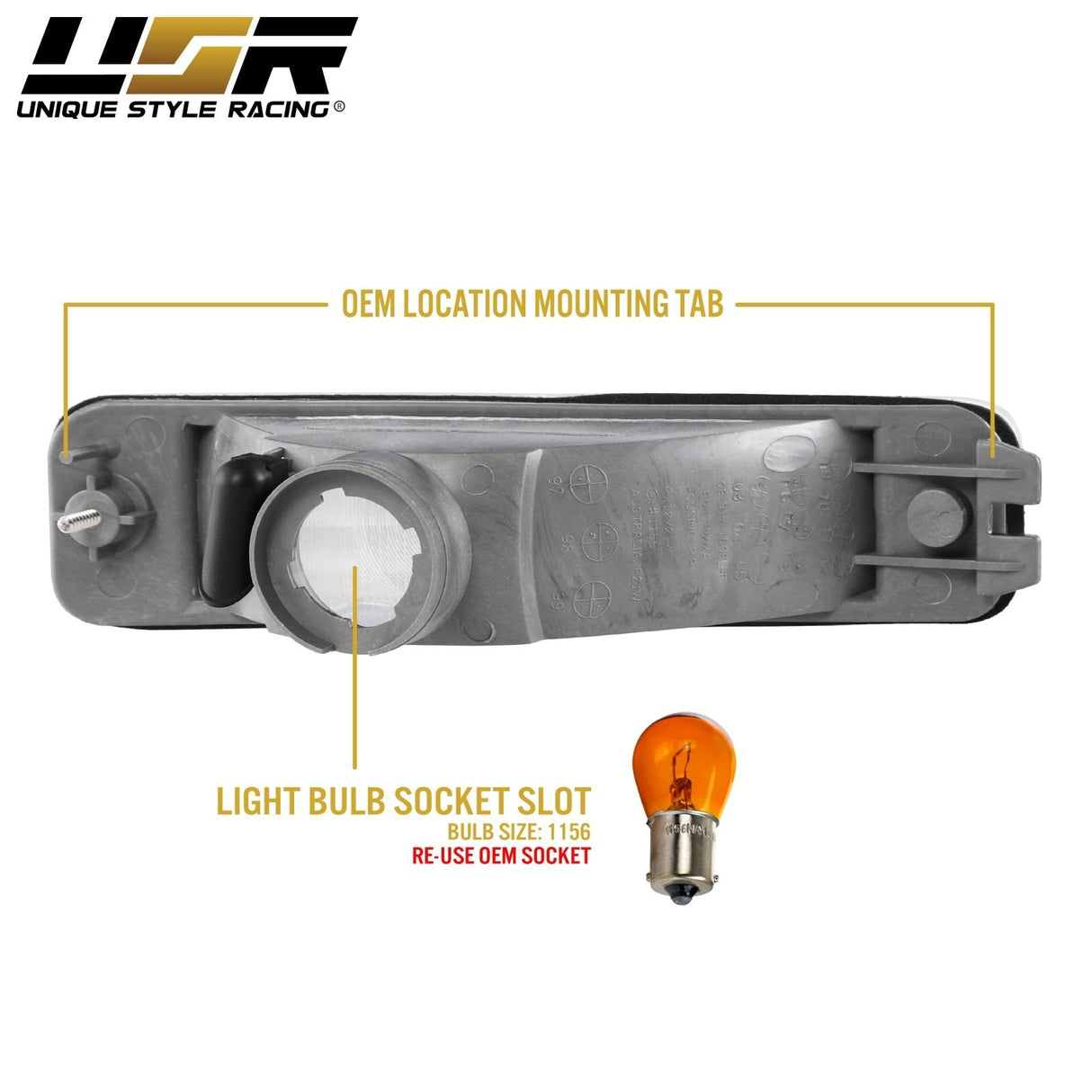 1990-1991 Acura Integra Amber Bumper Lights