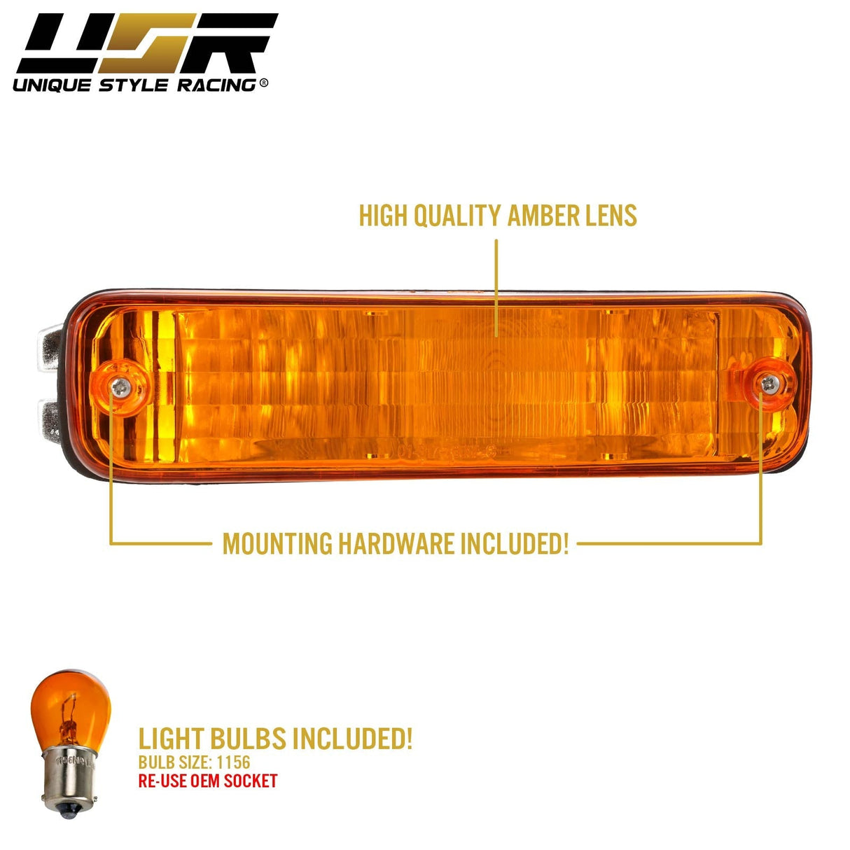 1990-1991 Acura Integra Amber Bumper Lights