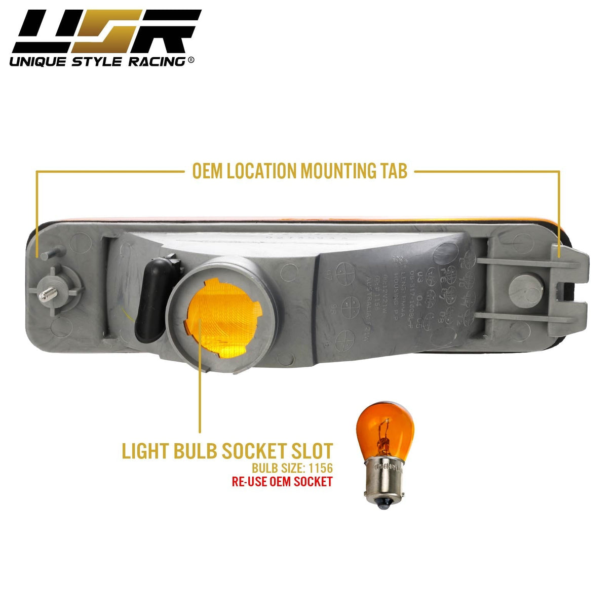 1990-1991 Acura Integra Amber Bumper Lights