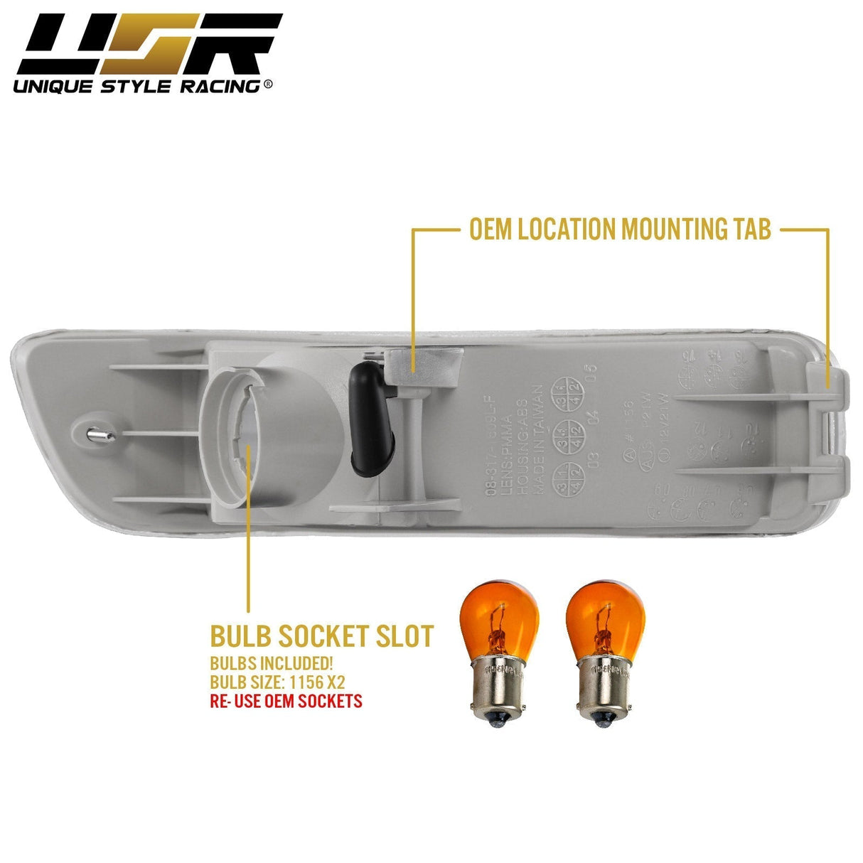 1992-1993 Acura Integra Amber Bumper Lights