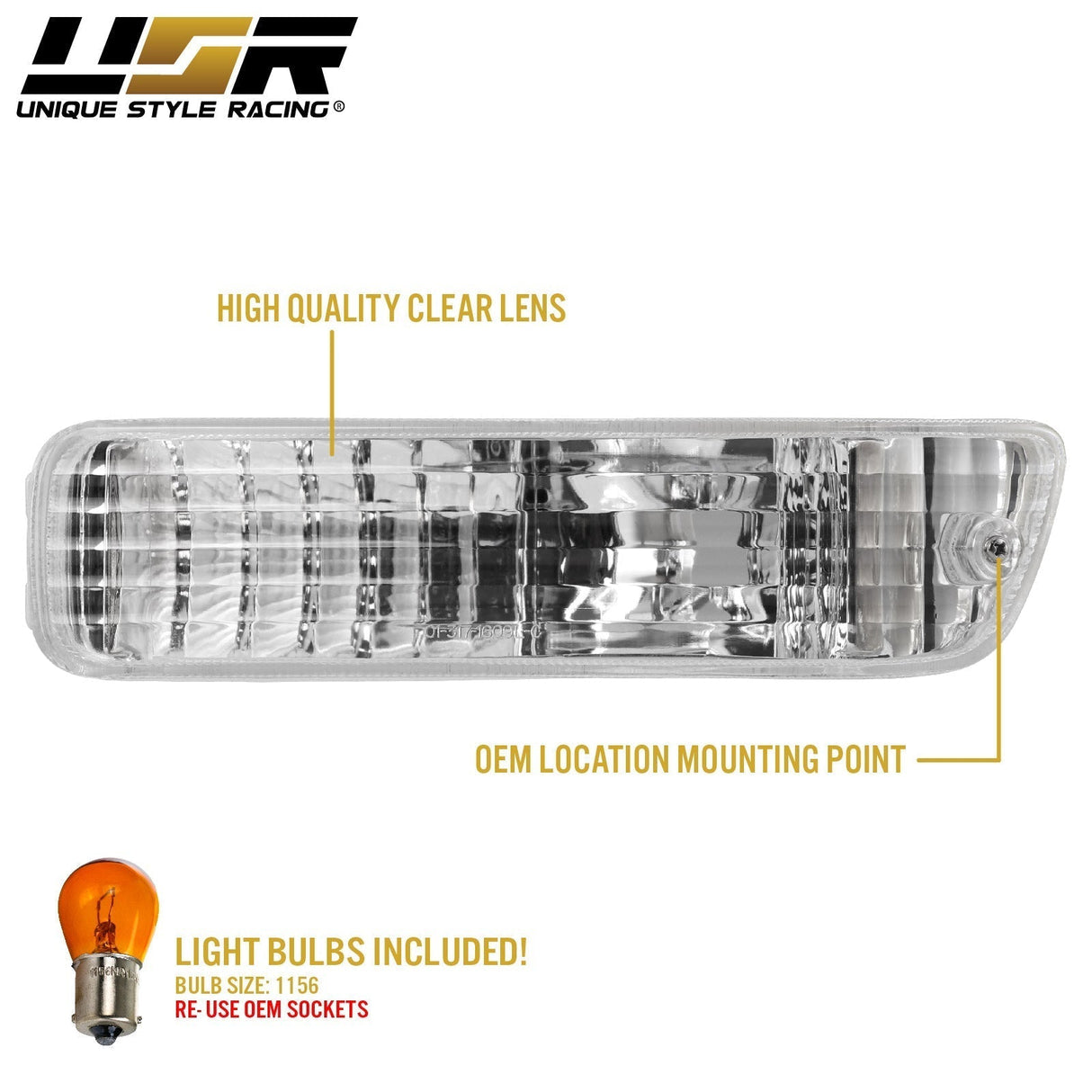 1992-1993 Acura Integra Amber Bumper Lights