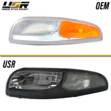 1997-2004 Chevrolet Corvette C5 Black Smoke Front Signal Bumper Light