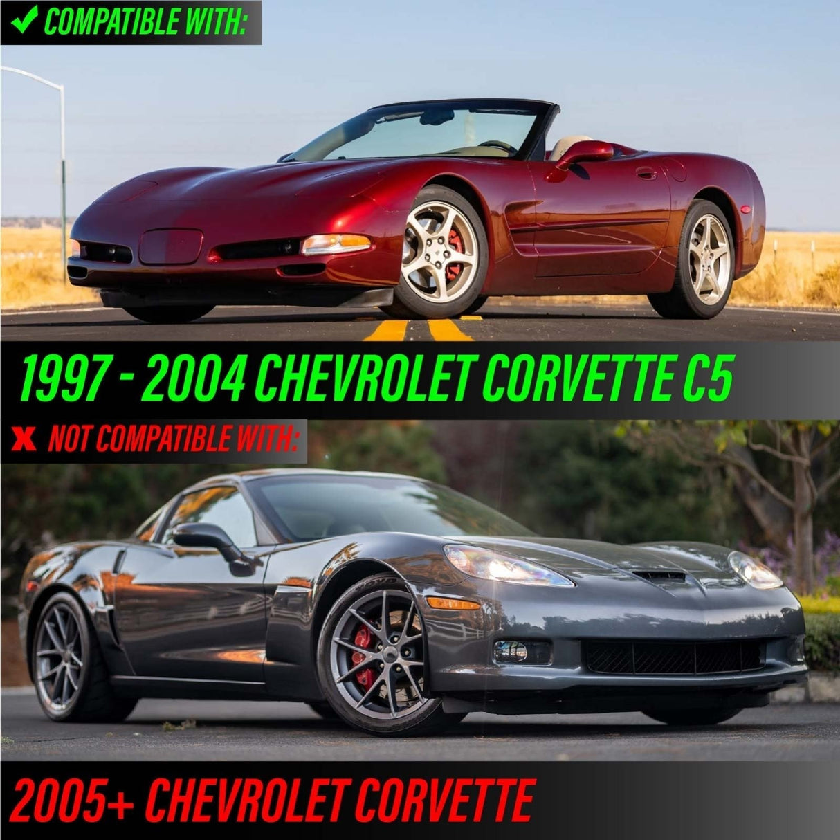 1997-2004 Chevrolet Corvette C5 Black Smoke Front Signal Bumper Light
