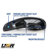 1997-2004 Chevrolet Corvette C5 Black Smoke Front Signal Bumper Light