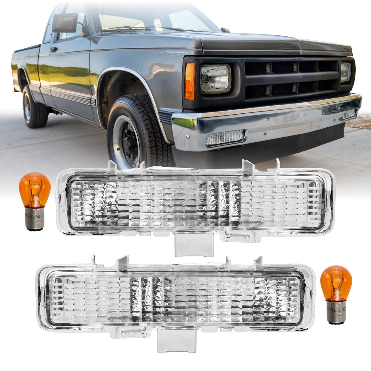 1982-1993 Chevy S10 / Blazer / Gmc S15 Jimmy Clear Bumper Signal Lights