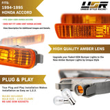 1994-1995 Honda Accord Depo Style Amber Bumper Lights
