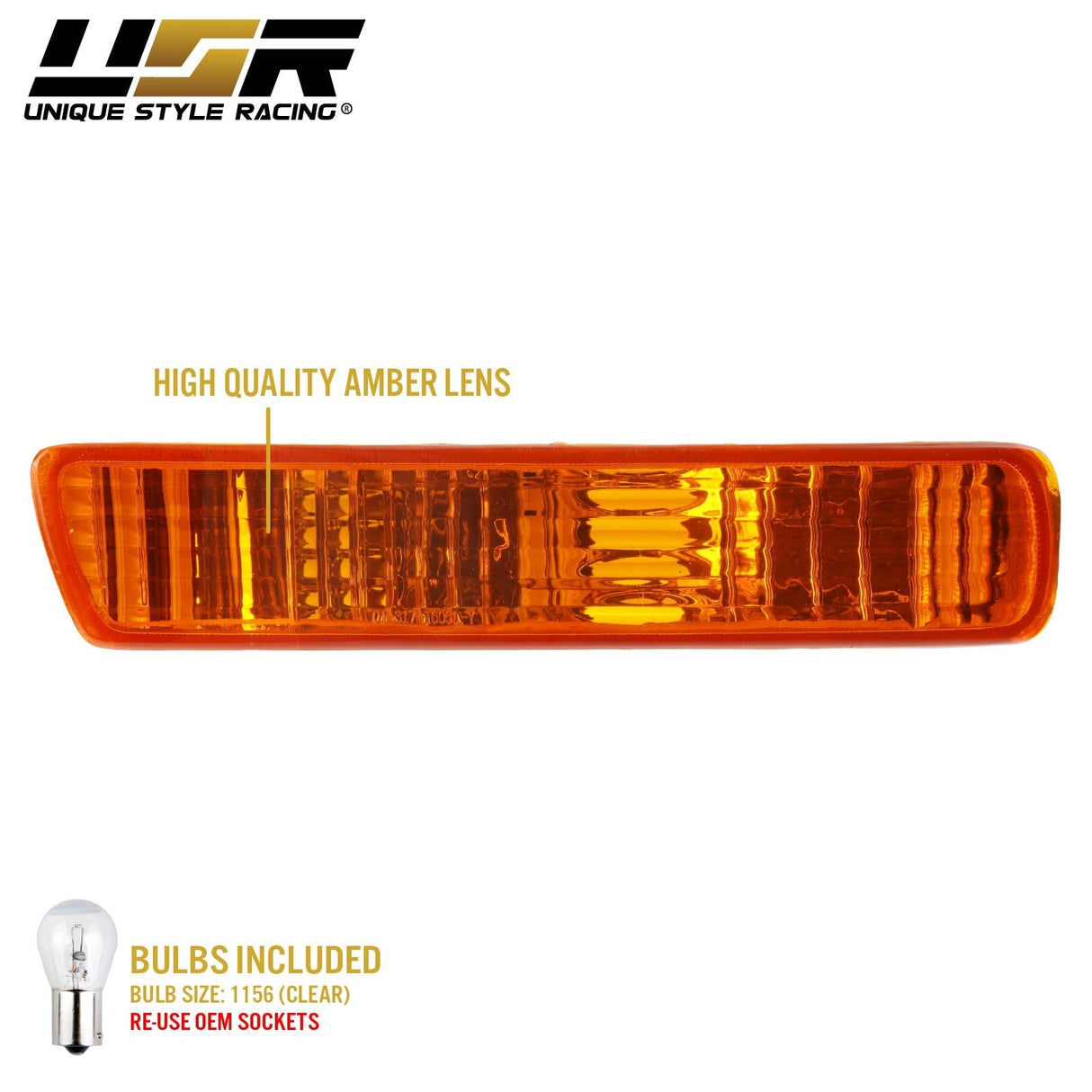 1994-1995 Honda Accord Depo Style Amber Bumper Lights