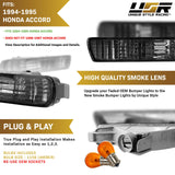1994-1995 Honda Accord Depo Style Amber Bumper Lights