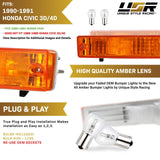 1990-1991 Honda Civic 3d/4d Amber Bumper Lights