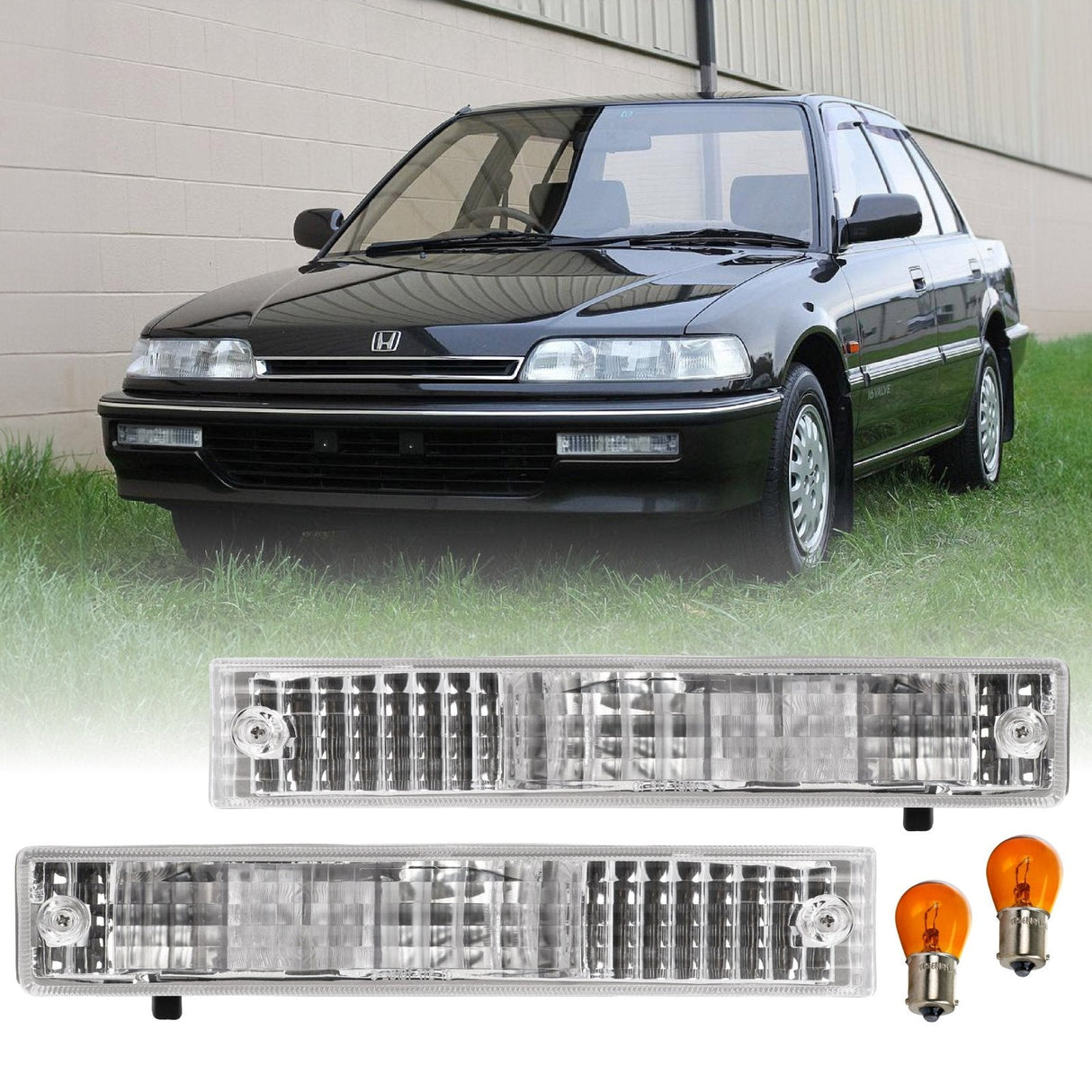 1990-1991 Honda Civic Clear Bumper Lights