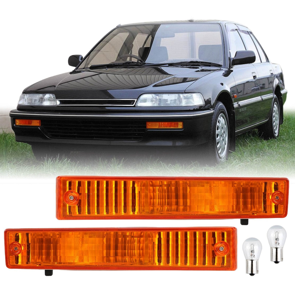 1990-1991 Honda Civic 3d/4d Amber Bumper Lights