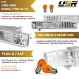 1990-1991 Honda Civic 3d/4d Amber Bumper Lights