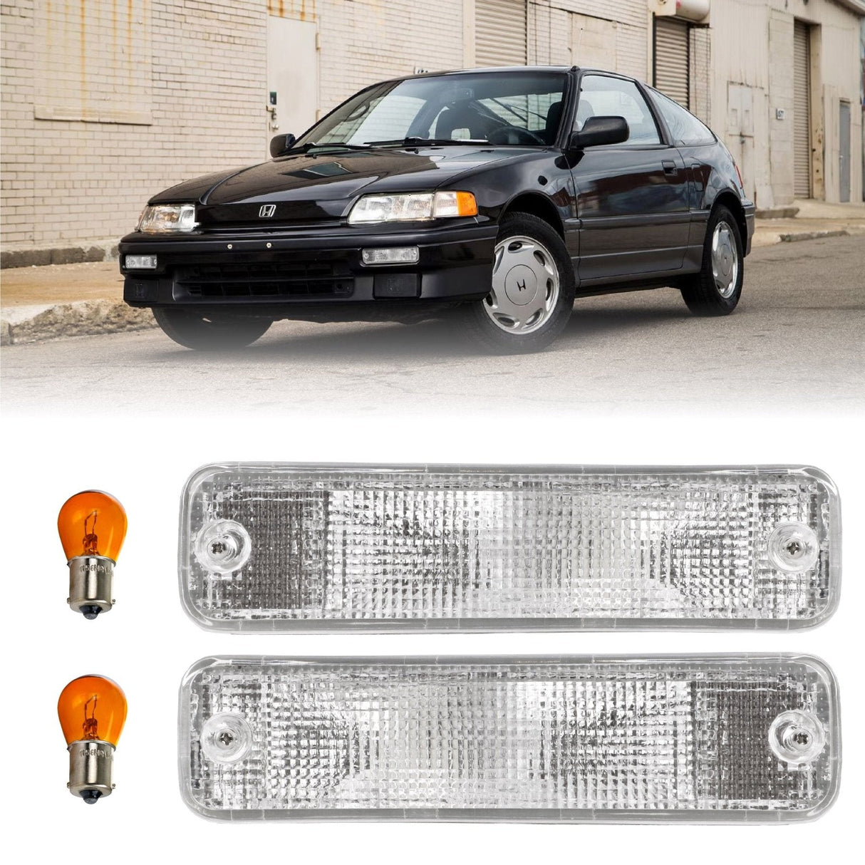 1988-1989 Honda CRX / Civic Amber Bumper Lights