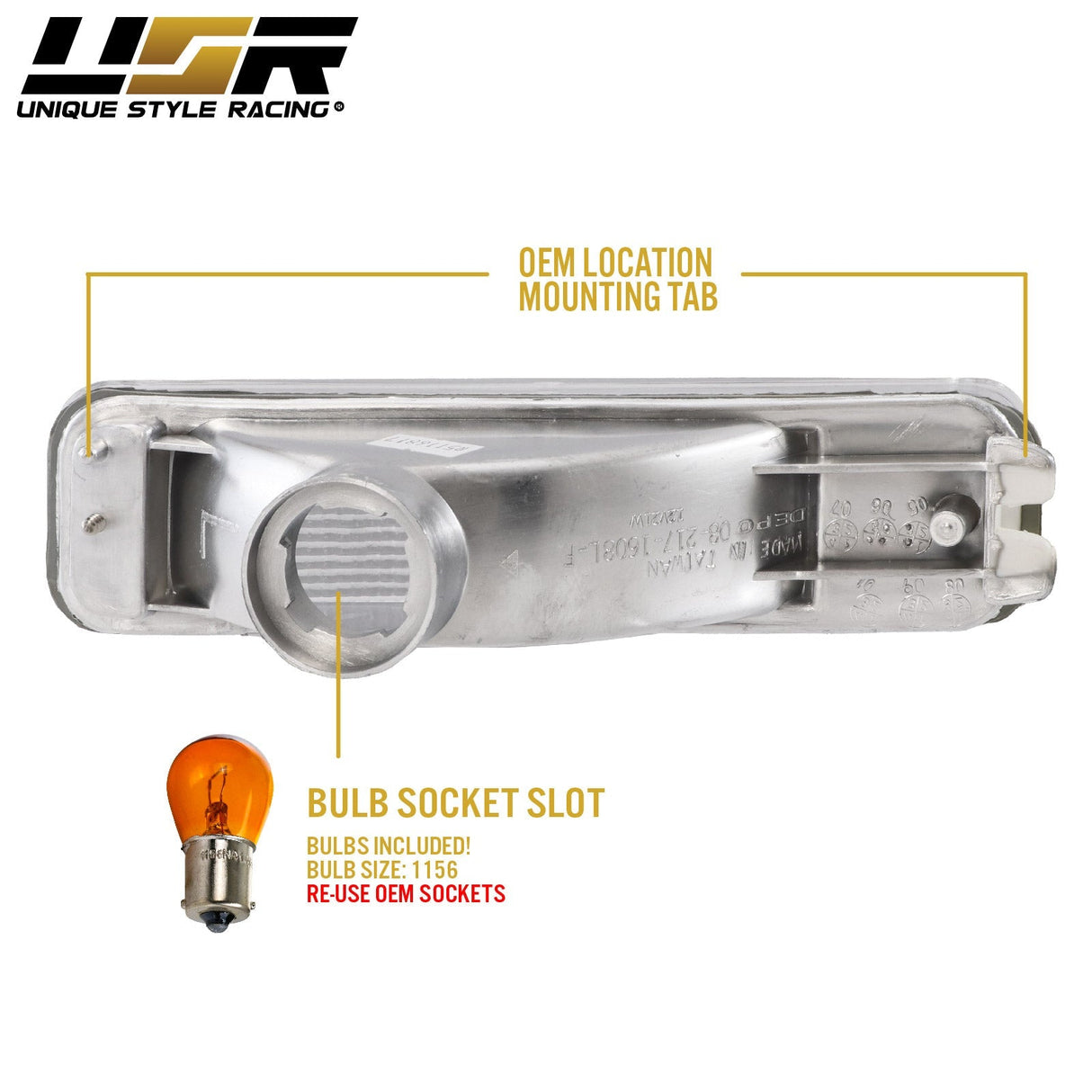 1988-1989 Honda CRX / Civic Amber Bumper Lights