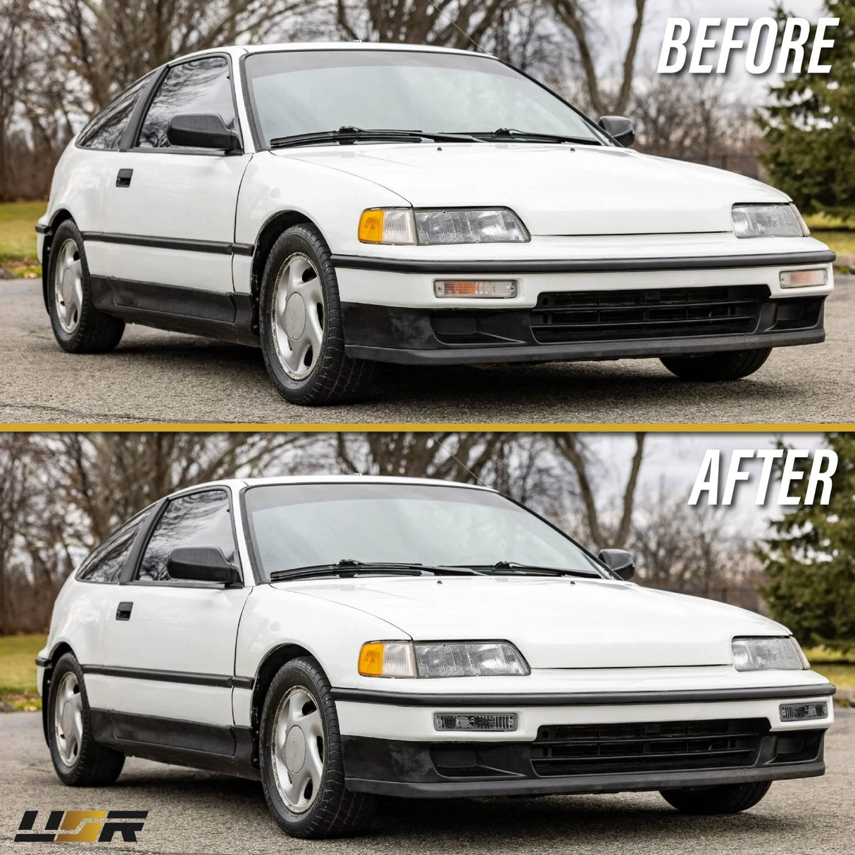 1990-1991 Honda Crx Depo Crystal 脢Amber Bumper Lights