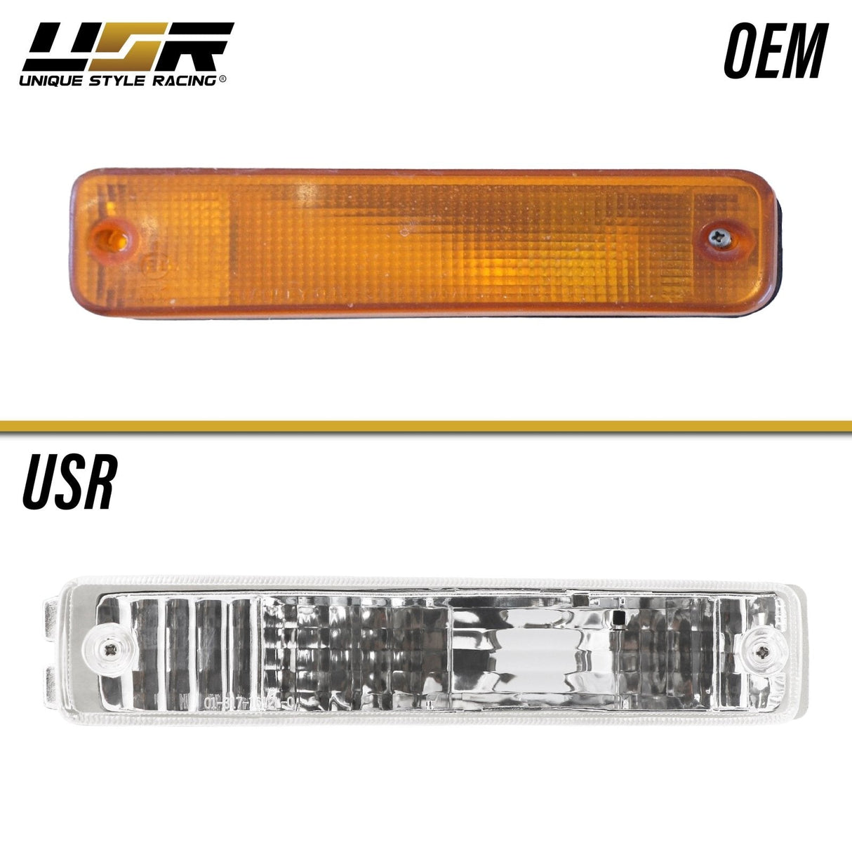 1990-1991 Honda Crx Depo Crystal 脢Amber Bumper Lights