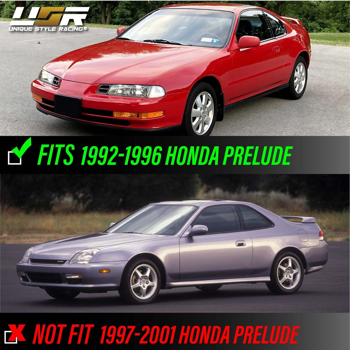 1992-1996 Honda Prelude Depo Smoke Bumper Lights