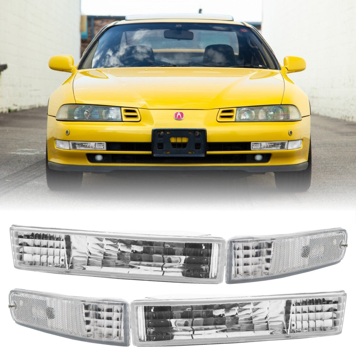 1992-1996 Honda Prelude Clear Bumper Lights
