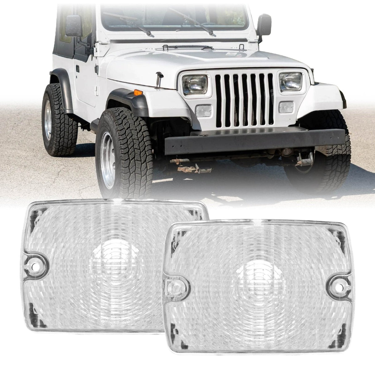 1987-1993 Jeep Wrangler YJ Clear Bumper Signal Lights