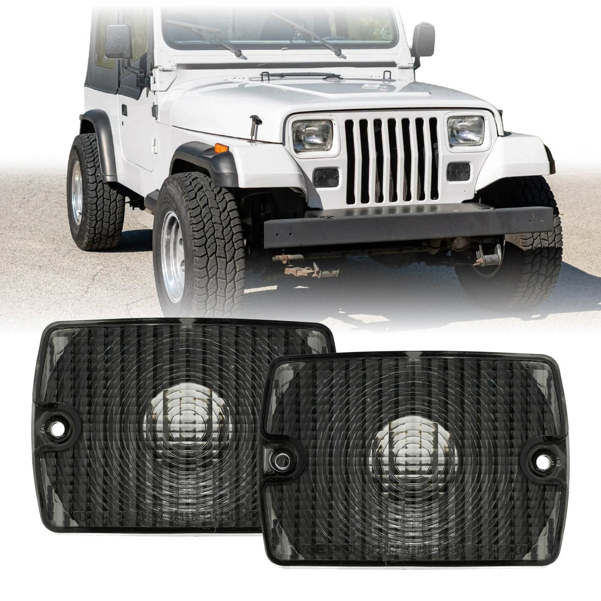 1987-93 Jeep Wrangler Smoke Bumper Signal Lights