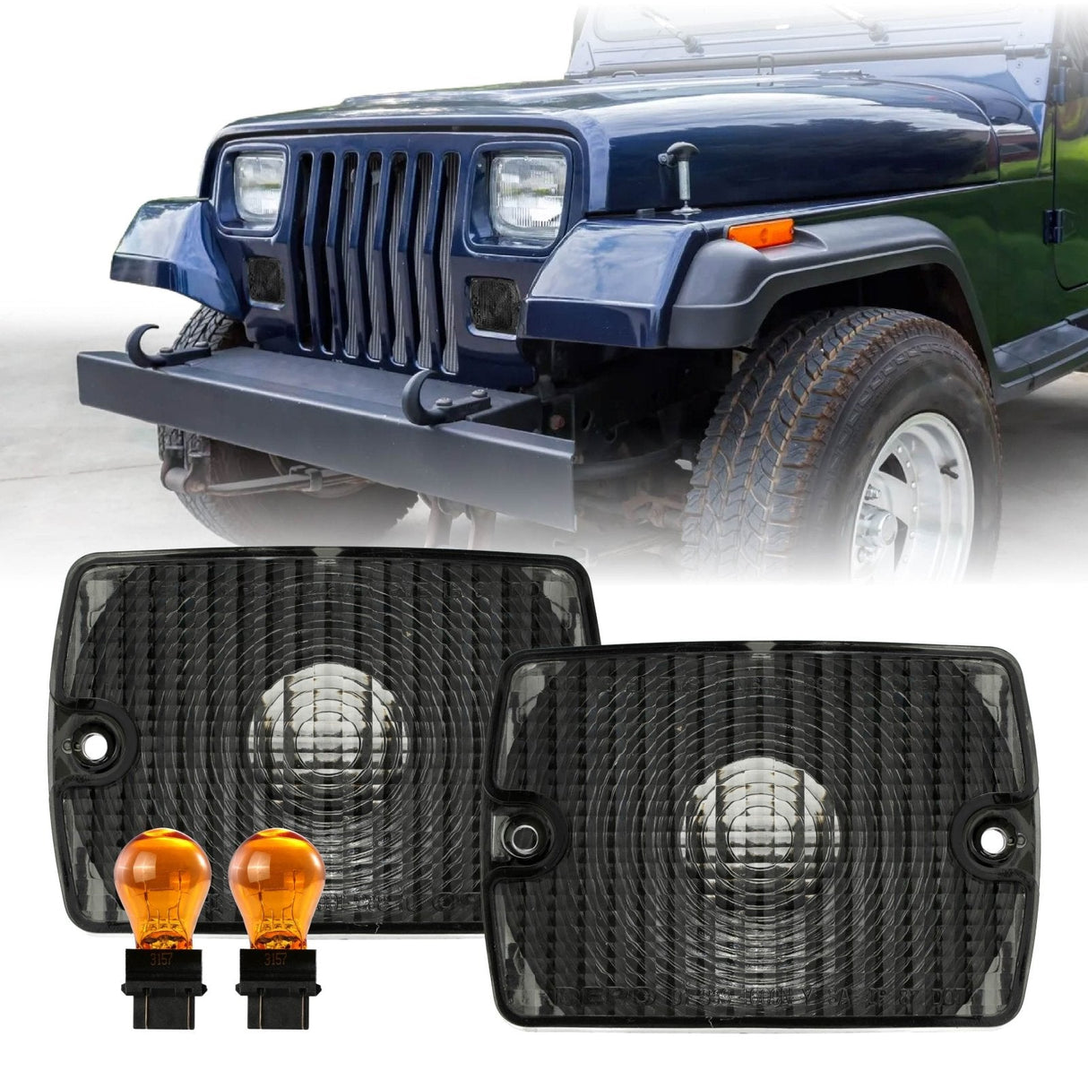 1994-95 Jeep Wrangler YJ Smoke Bumper Signal Lights