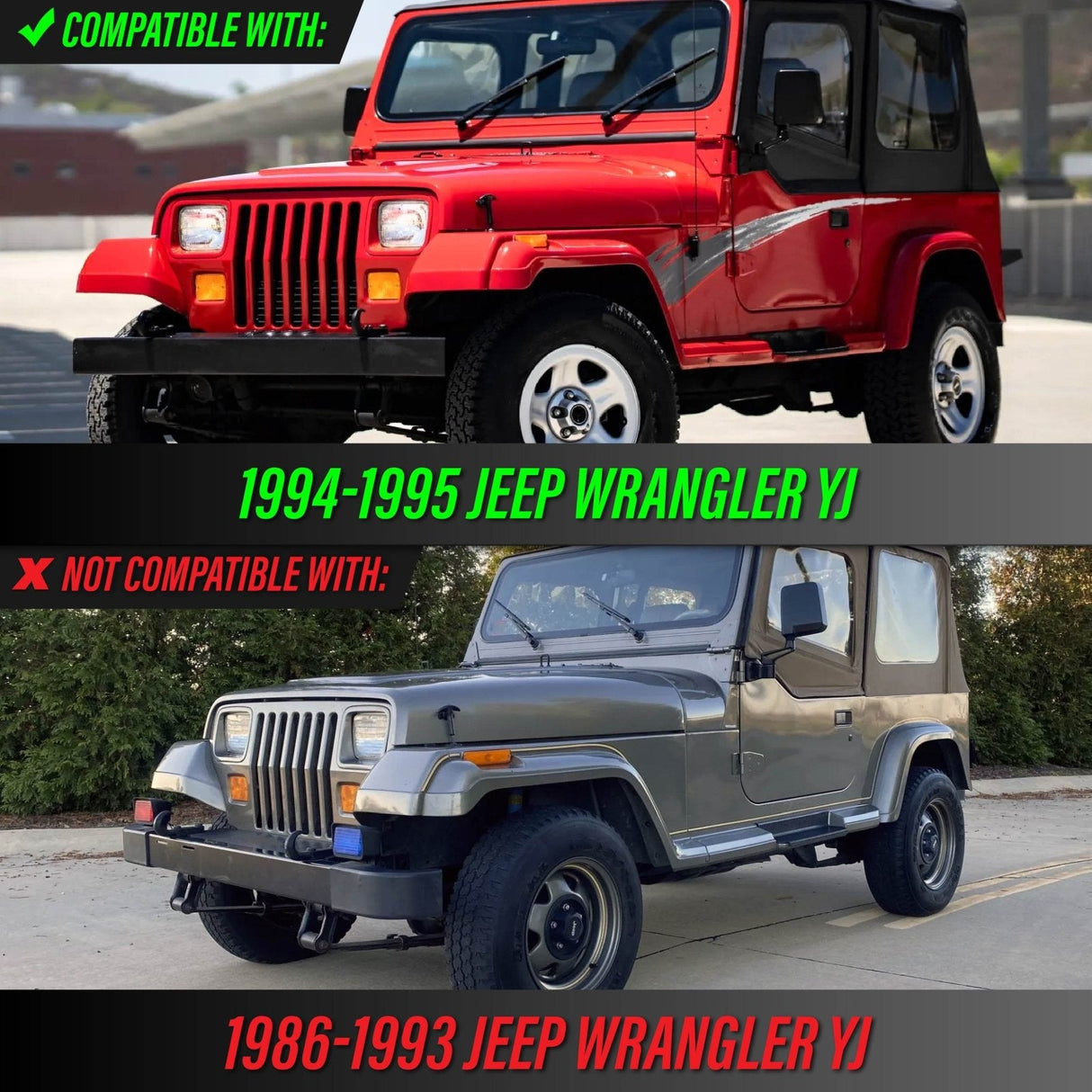 1994-95 Jeep Wrangler YJ Smoke Bumper Signal Lights