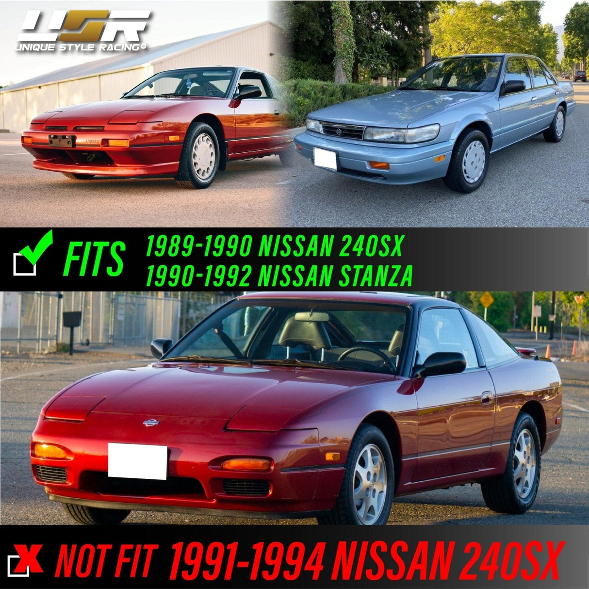 1989-1990 Nissan 240sx Clear Bumper Signal Lights