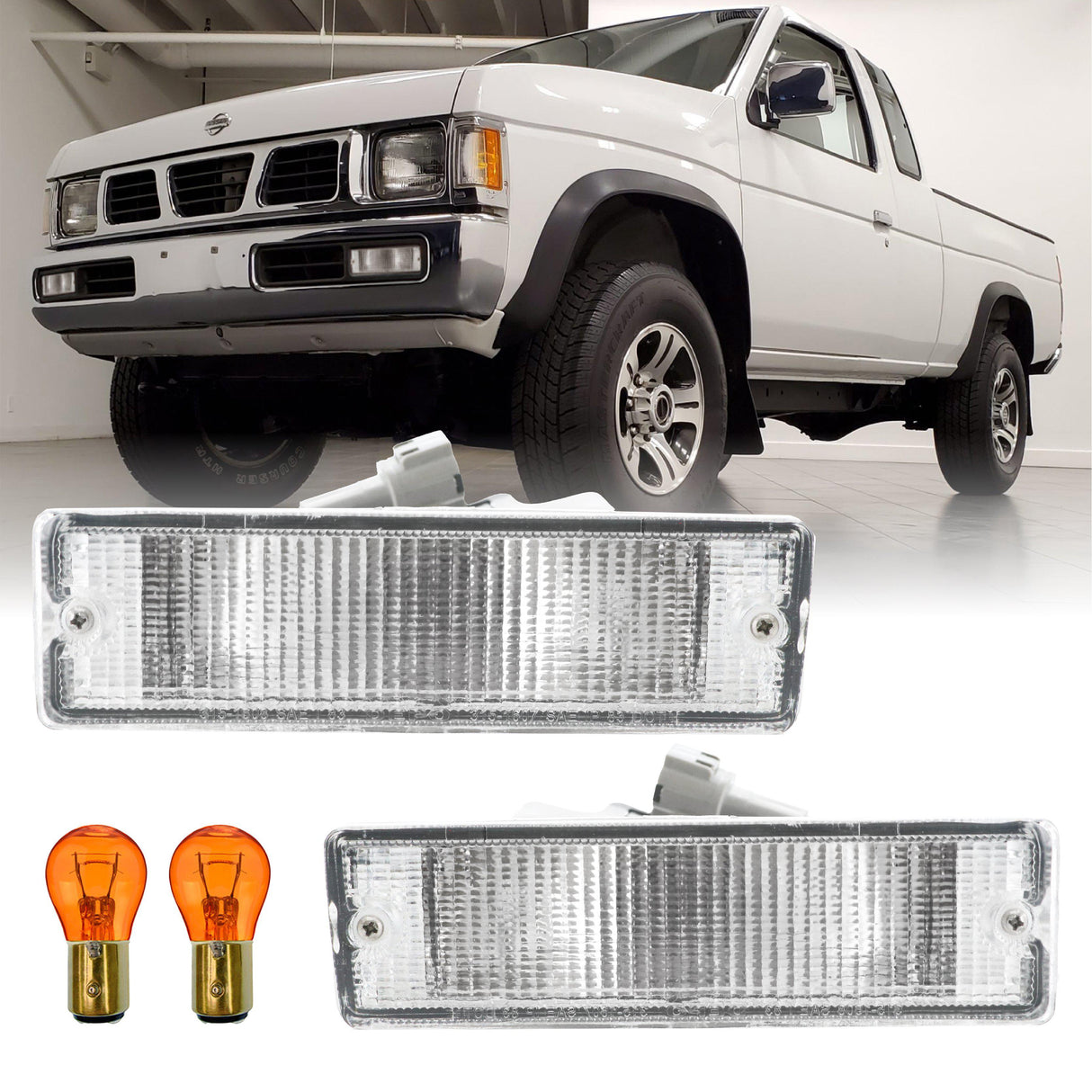 1988-1997 Nissan Pickup Truck / 87-90 Sentra Clear Bumper Lights
