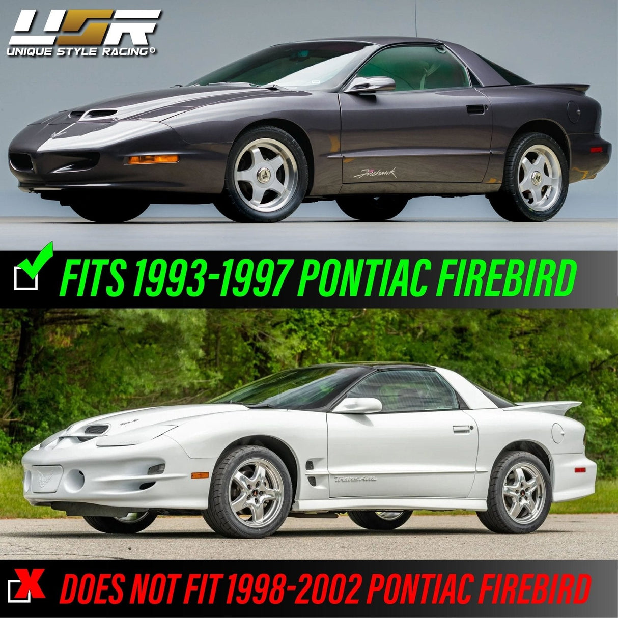 1993-1997 Pontiac Firebird Smoke Front Bumper Signal Lights
