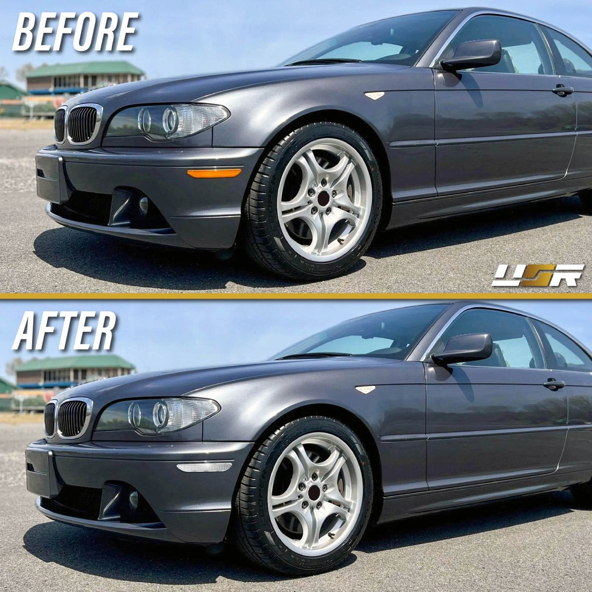 2004-2006 Bmw E46 2d/Cabrio Crystal Smoke Front Bumper Reflector