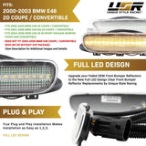 2000-2003 BMW E46 2D/Cabrio Smoke Front White LED Bumper Reflector