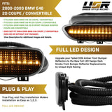 2000-2003 BMW E46 2D/Cabrio Smoke Front White LED Bumper Reflector