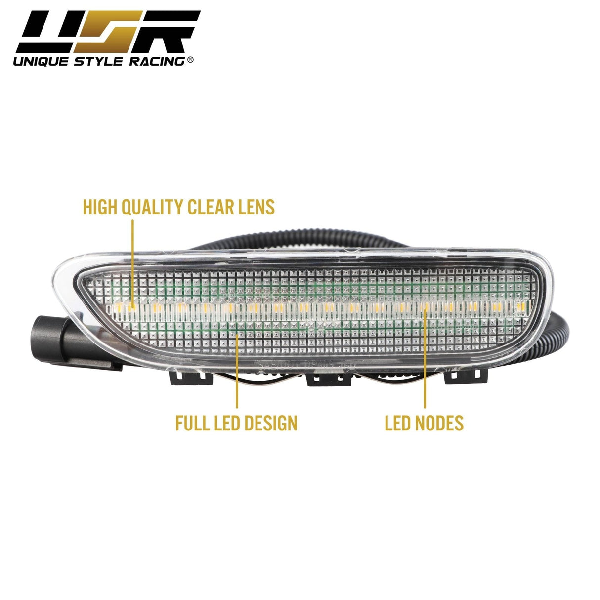 2000-2003 BMW E46 2D/Cabrio Smoke Front White LED Bumper Reflector