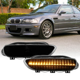 2000-2003 BMW E46 2D/Cabrio Smoke Front White LED Bumper Reflector