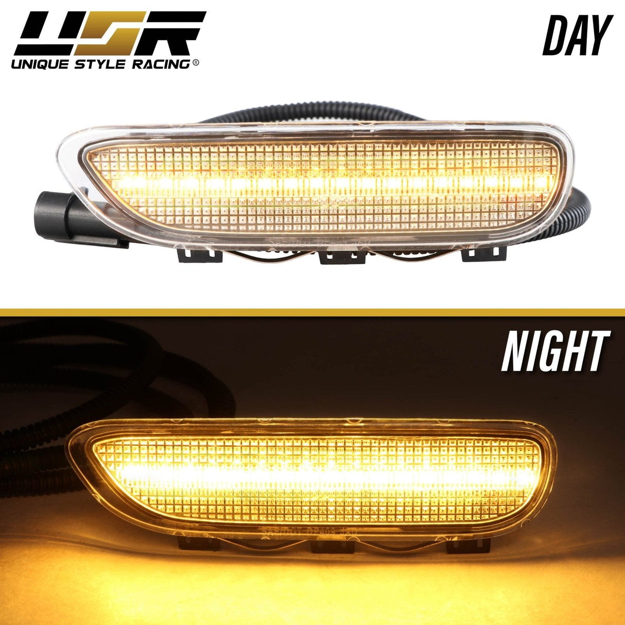2000-2003 BMW E46 2D/Cabrio Smoke Front White LED Bumper Reflector