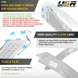 2009-2011 Bmw E90/E91 4d/5d Crystal Smoke Front Bumper Reflector