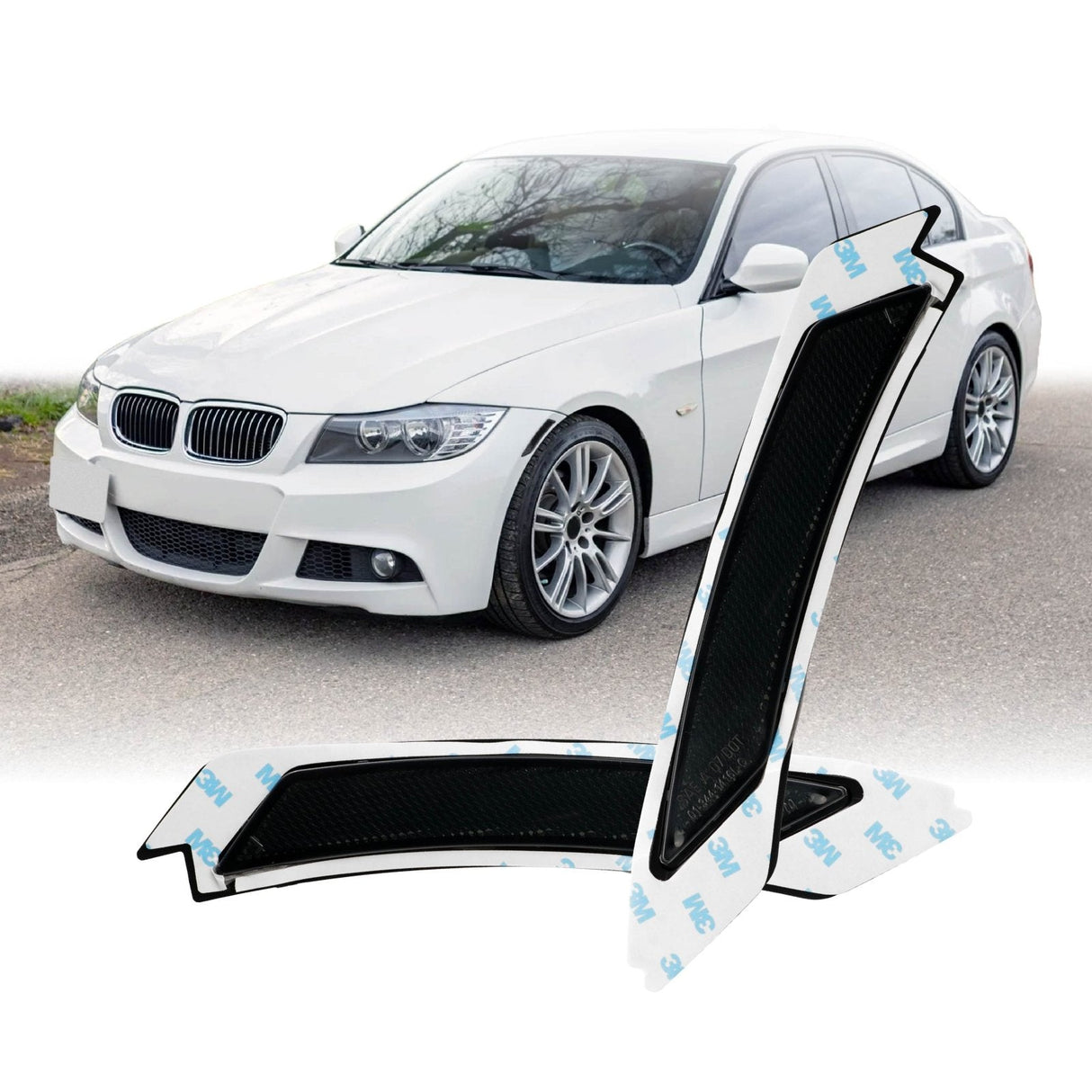 2009-2011 BMW E90/E91 OE Style Frost Smoke Front Bumper Reflector
