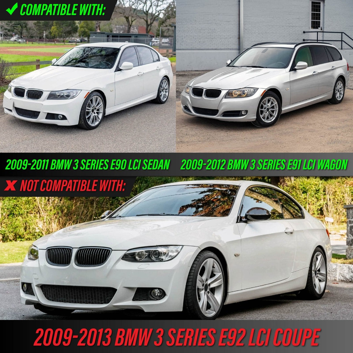 2009-2011 BMW E90/E91 OE Style Frost Smoke Front Bumper Reflector