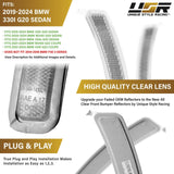 2019-2021 BMW G20 3 Series Smoke Front Bumper Reflector Set