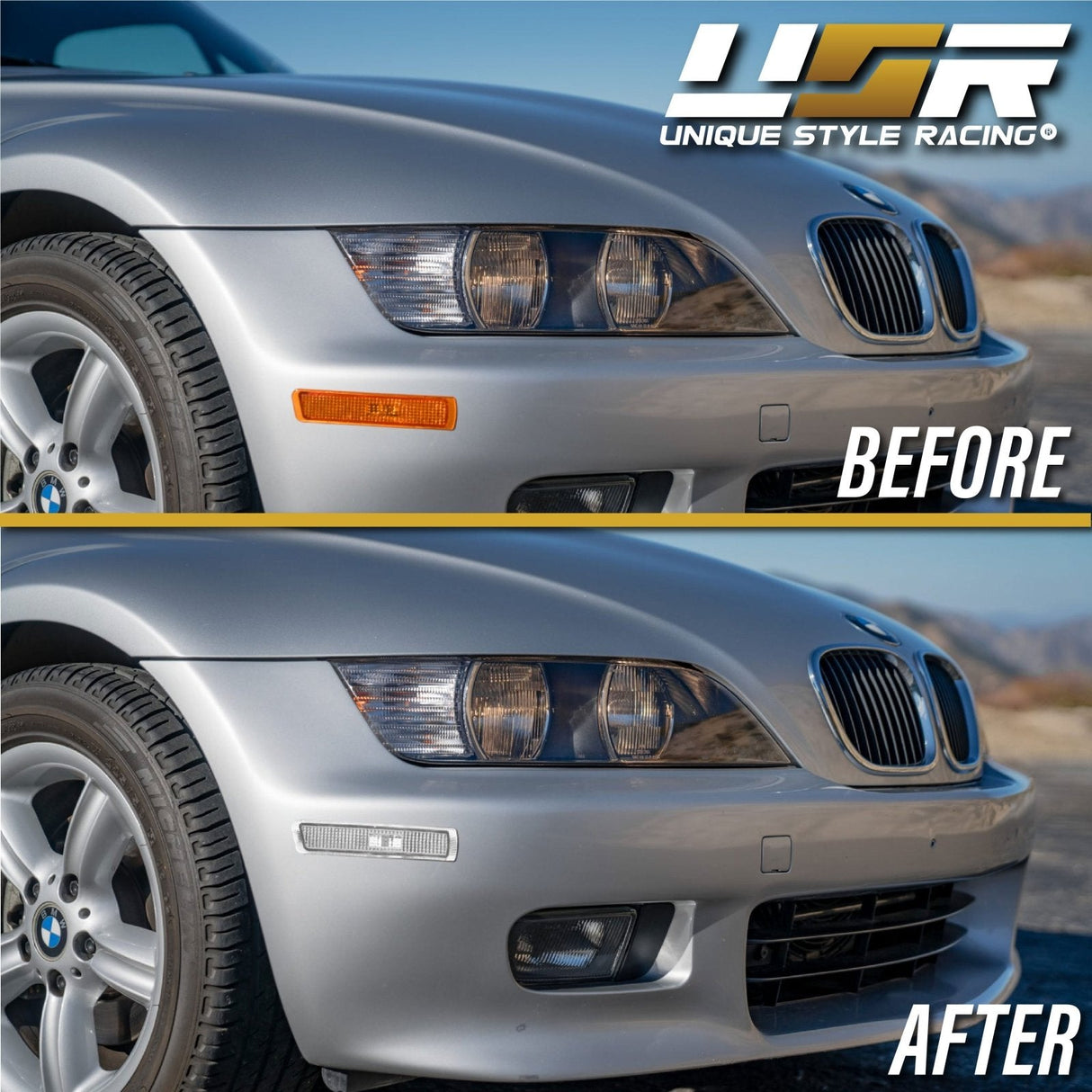 1996-2002 Bmw Z3 Smoke Front Bumper Side Marker Lights