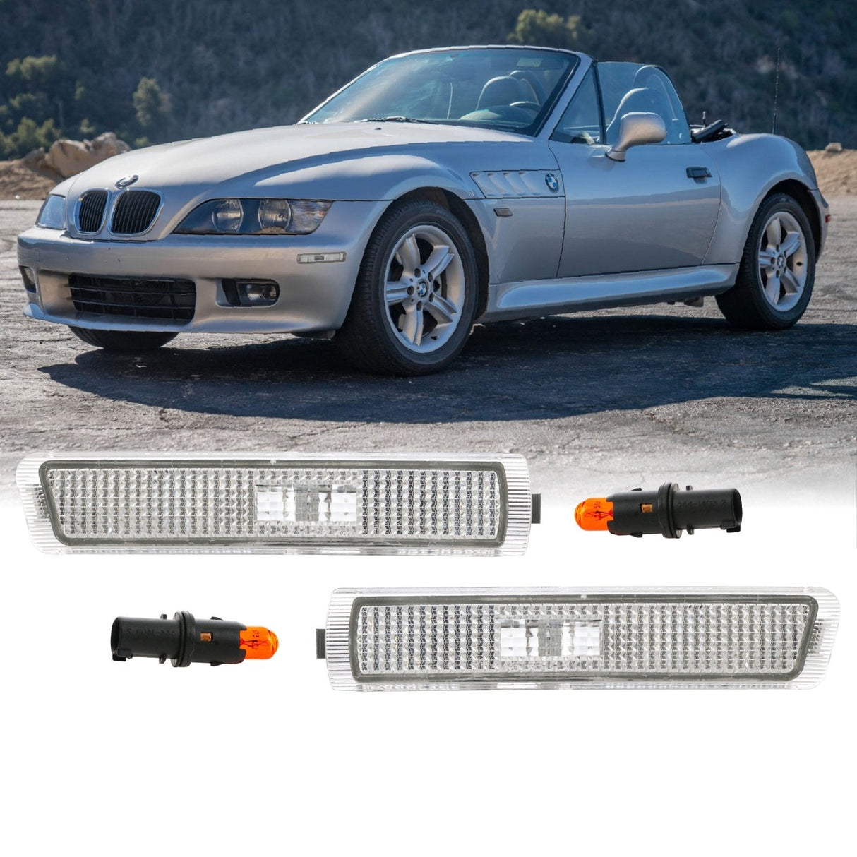 1996-2002 BMW Z3 Clear Front Bumper Side Marker Lights