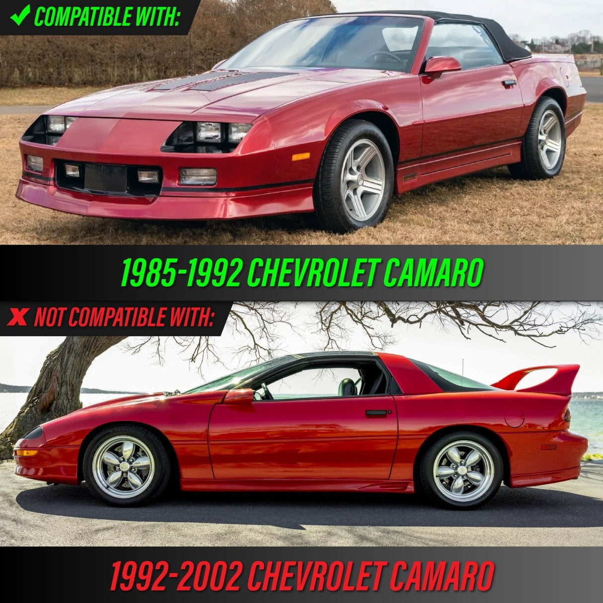 1985-1992 Chevrolet Camaro Front Smoke Bumper Side Marker Lights