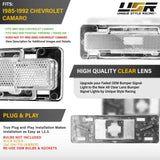 1985-1992 Chevrolet Camaro Front Smoke Bumper Side Marker Lights