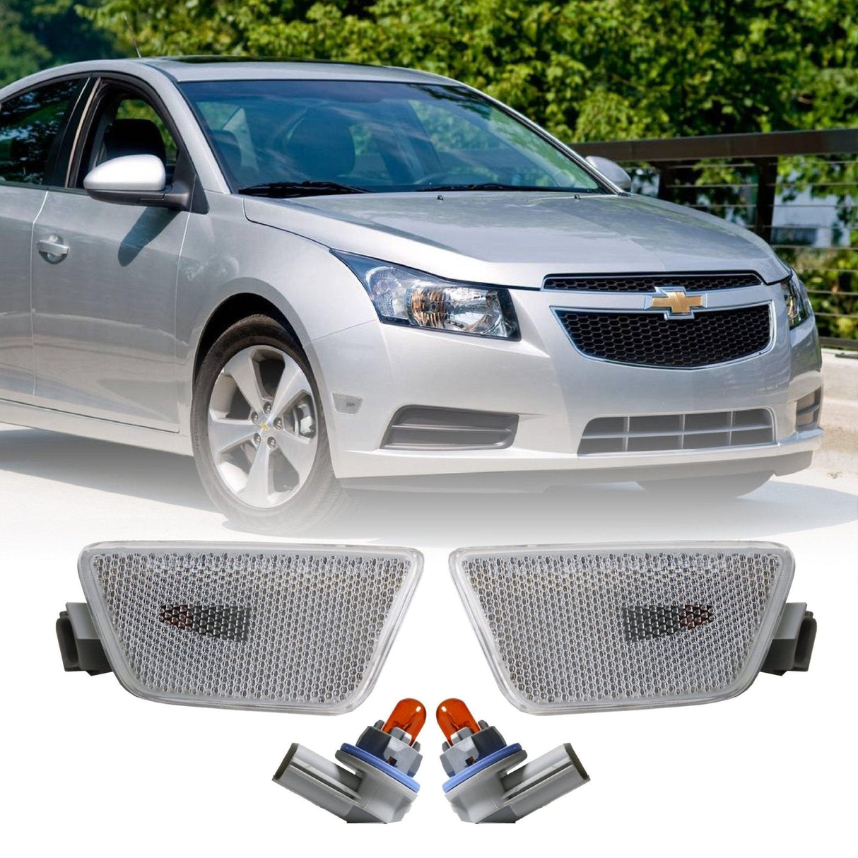 2011-2015 Chevrolet Cruze Clear Front Bumper Side Marker Lights