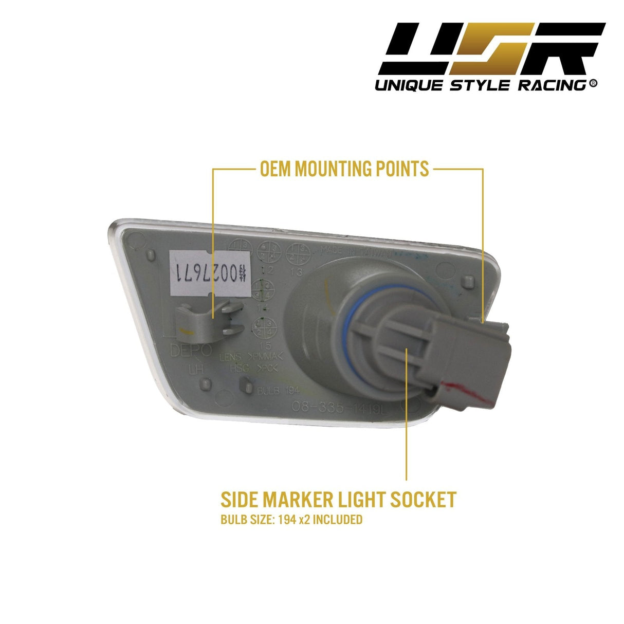 2011-2015 Chevy Cruze Smoke Front Bumper Side Marker Lights