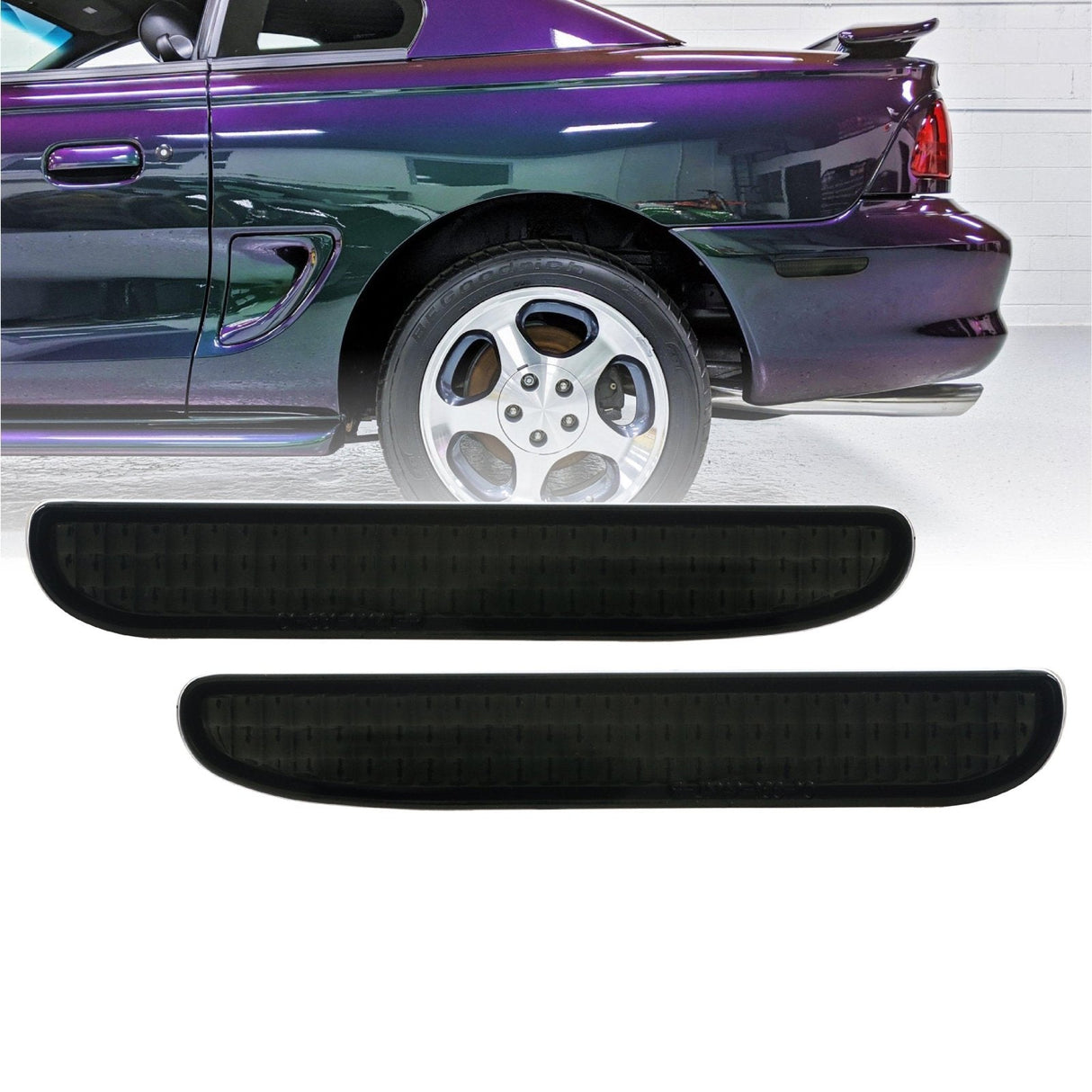 1994-1998 Ford Mustang Crystal Clear Rear Bumper Side Marker Lights