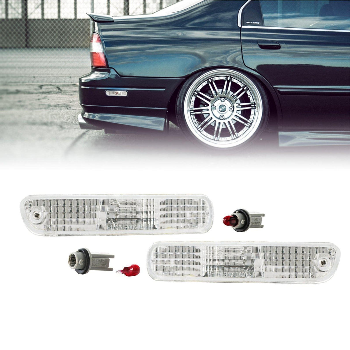 1994-1997 Honda Accord Crystal Clear Rear Bumper Side Marker